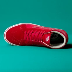 Vans Unisex Distort Comfycush Sk8 Hi Reissue Shoes - Racing Red / True White