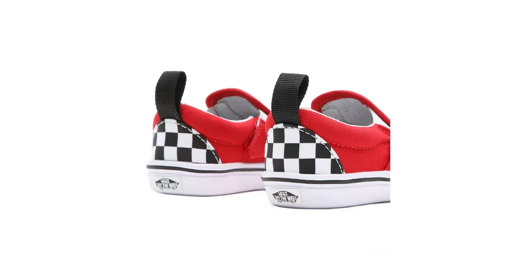Kids' Vans Kid's Checkerboard Comfycush Slip On V Shoes - Black / Red