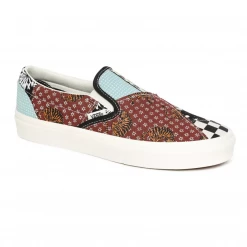 Vans Unisex Tiger Patchwork Classic Slip On Shoes - Black / True White