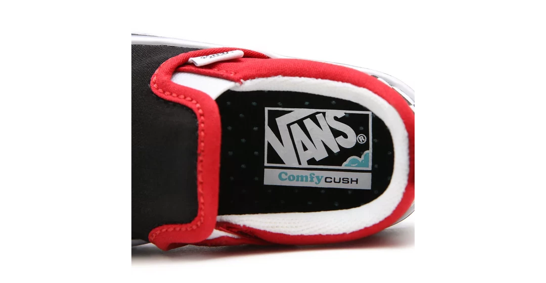 Kids' Vans Kid's Checkerboard Comfycush Slip On V Shoes - Black / Red