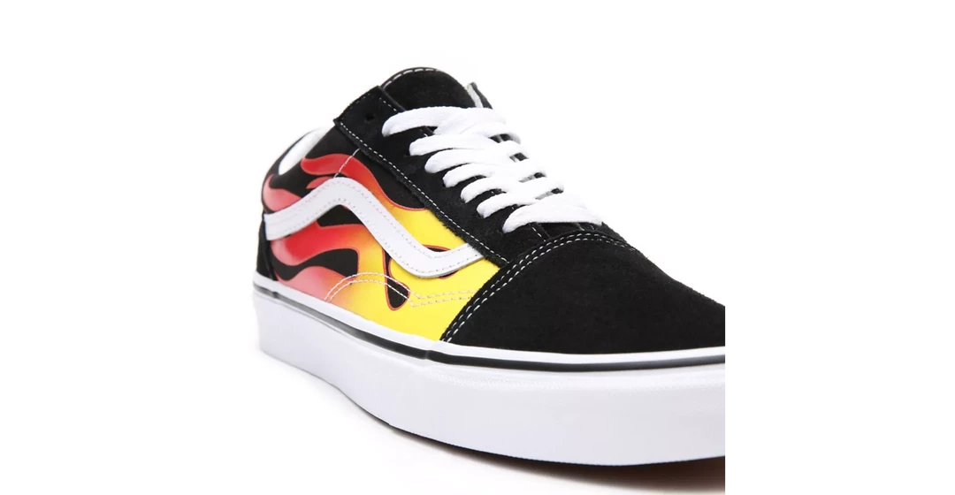 Vans Unisex Flame Old Skool Shoes - Black / True White