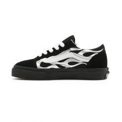Kids' Vans Kid's Metallic Flame Old Skool Shoes - Black / Silver