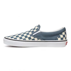 Vans Unisex Checkerboard Classic Slip On Shoes - Blue Mirage / True White