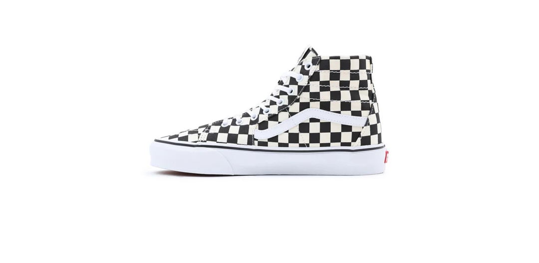 Vans Unisex Checkerboard Sk8 Hi Tapered Shoes - Black / White