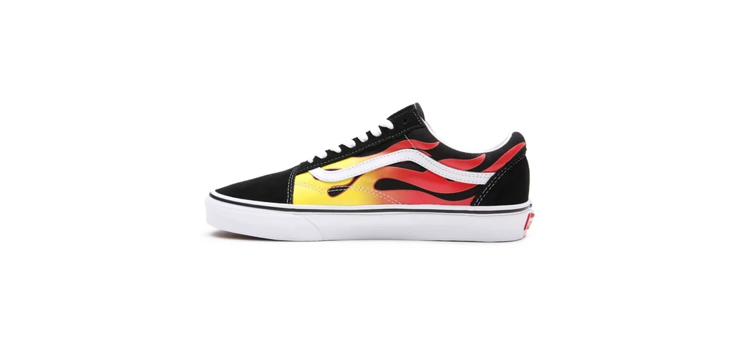Vans Unisex Flame Old Skool Shoes - Black / True White