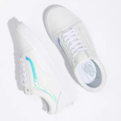 Vans Unisex Holo Sidestripe Old Skool Shoes - White / True White