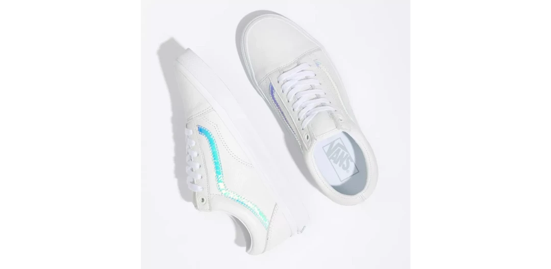 Vans Unisex Holo Sidestripe Old Skool Shoes - White / True White