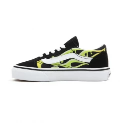 Kids' Vans Kid's Slime Flame Old Skool Shoes - Black / True White