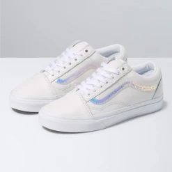 Vans Unisex Holo Sidestripe Old Skool Shoes - White / True White