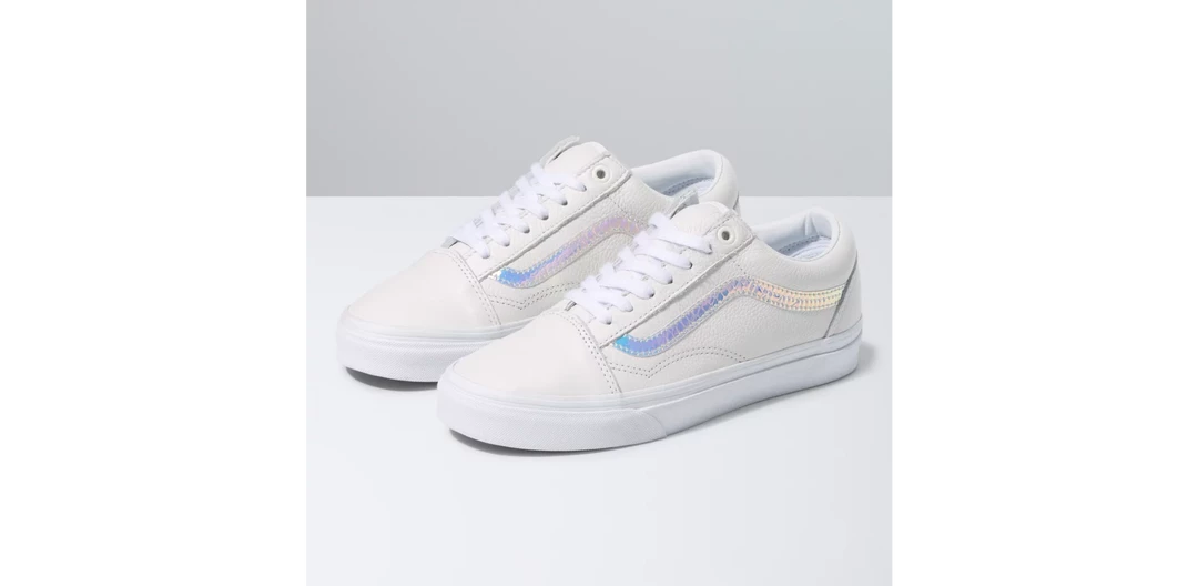 Vans Unisex Holo Sidestripe Old Skool Shoes - White / True White