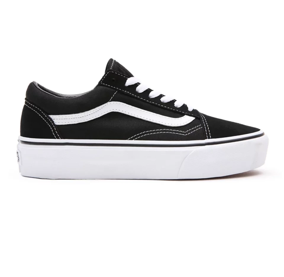 Vans Unisex Platform Old Skool Shoes - Black / White