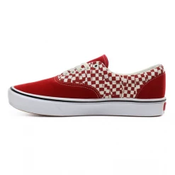 Vans Unisex Tear Check Comfycush Era Shoes - Racing Red / True White