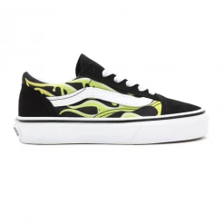Kids' Vans Kid's Slime Flame Old Skool Shoes - Black / True White