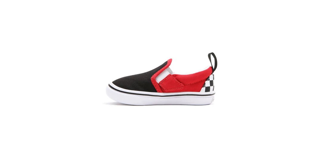 Kids' Vans Kid's Checkerboard Comfycush Slip On V Shoes - Black / Red