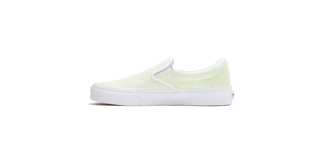 Vans Unisex UV Glitter Classic Slip On Shoes - Pink / True White