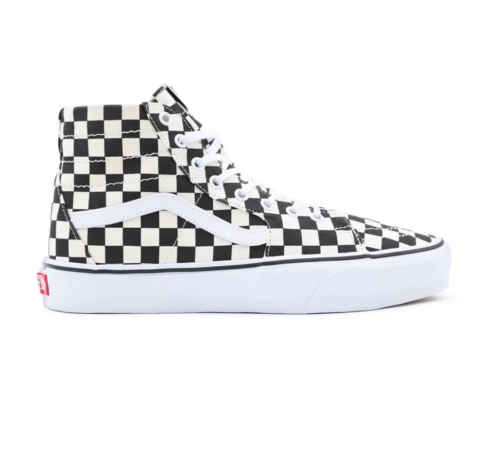 Vans Unisex Checkerboard Sk8 Hi Tapered Shoes - Black / White