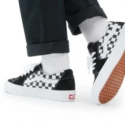Vans Unisex Sk8 Low Shoes - Black / Checkerboard