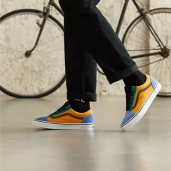 Vans Unisex Mix & Match Old Skool Shoes - Cadmium Yellow / Tidepool Green