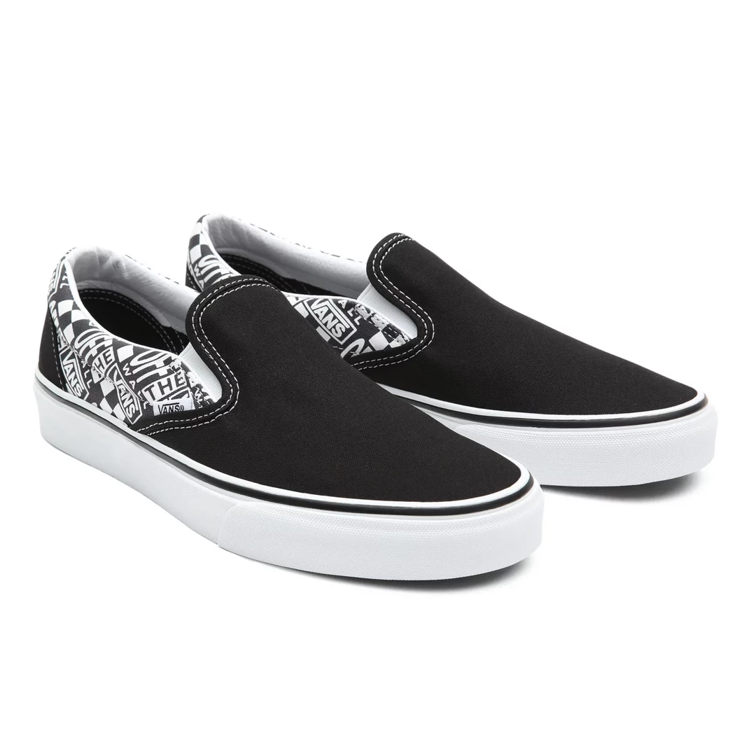 Vans Unisex Classic Slip On "Off The Wall" Shoes - Black / Asphalt