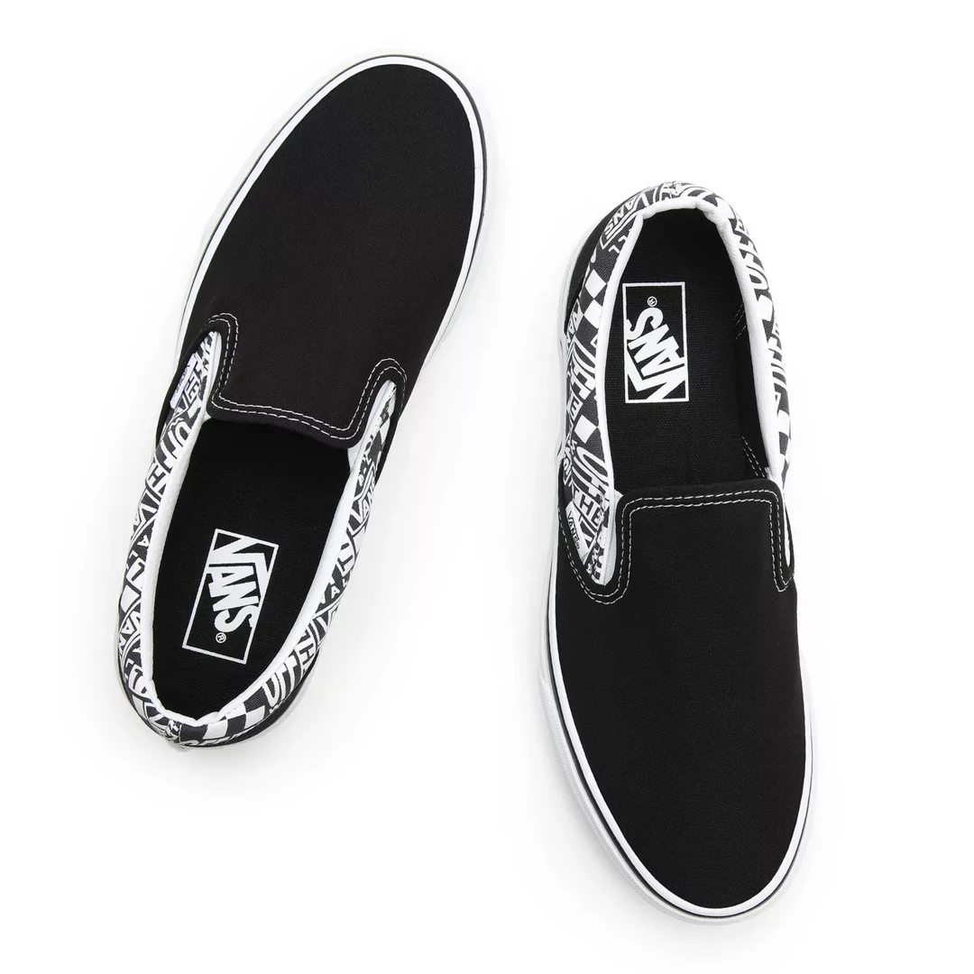 Vans Unisex Classic Slip On "Off The Wall" Shoes - Black / Asphalt
