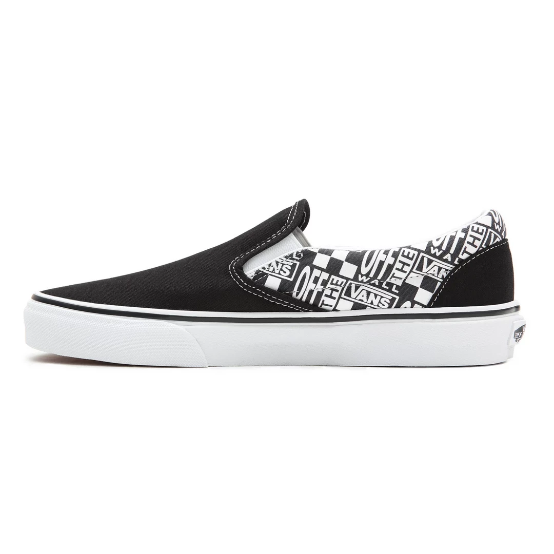 Vans Unisex Classic Slip On "Off The Wall" Shoes - Black / Asphalt