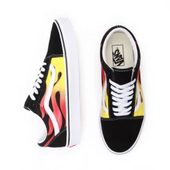 Vans Unisex Flame Old Skool Shoes - Black / True White