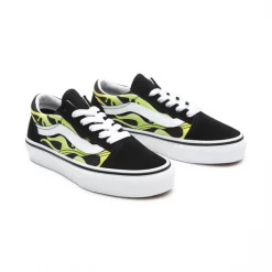 Kids' Vans Kid's Slime Flame Old Skool Shoes - Black / True White