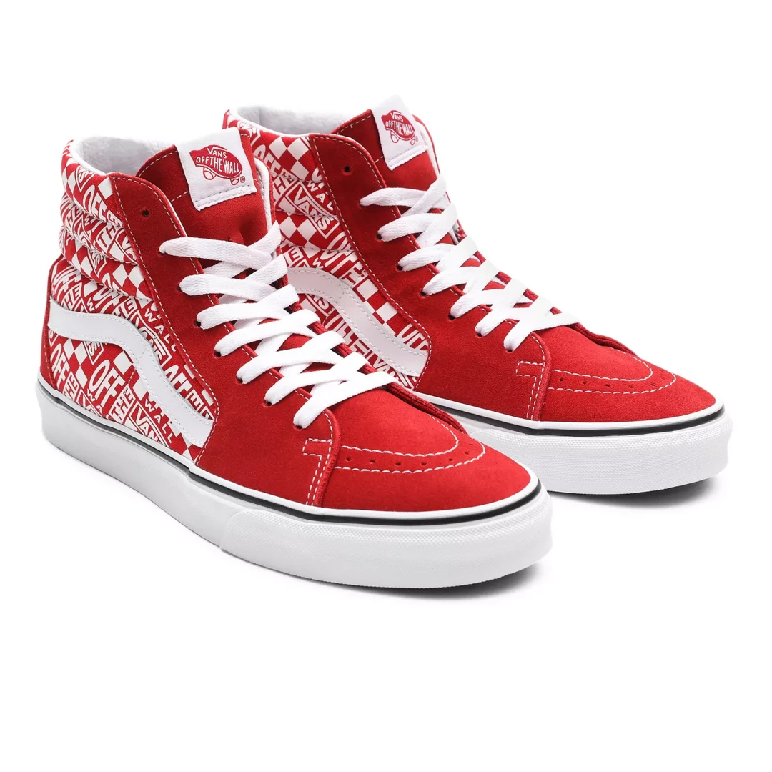 Vans Unisex Sk8 Hi "Off The Wall" Shoes - Red / White