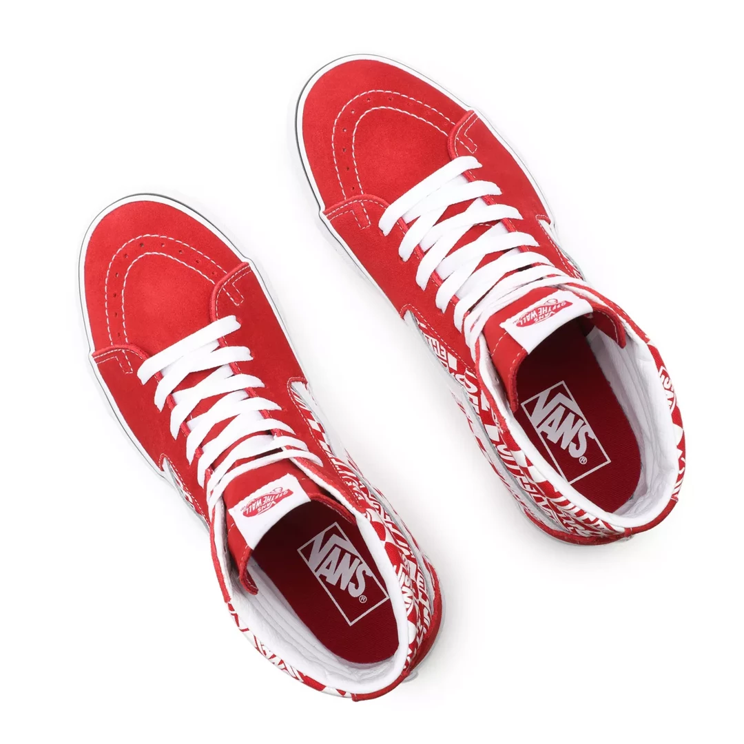 Vans Unisex Sk8 Hi "Off The Wall" Shoes - Red / White