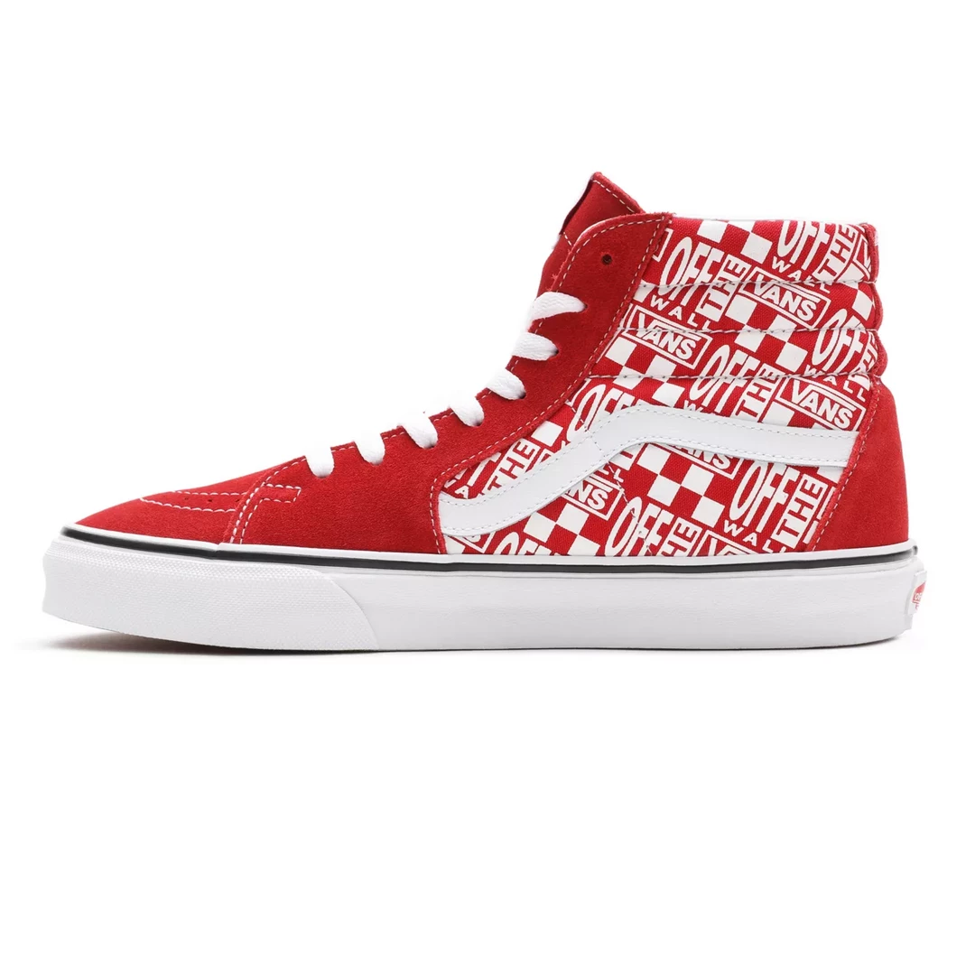 Vans Unisex Sk8 Hi "Off The Wall" Shoes - Red / White