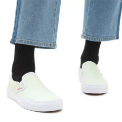 Vans Unisex UV Glitter Classic Slip On Shoes - Pink / True White