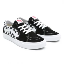 Vans Unisex Sk8 Low Shoes - Black / Checkerboard