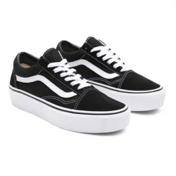 Vans Unisex Platform Old Skool Shoes - Black / White