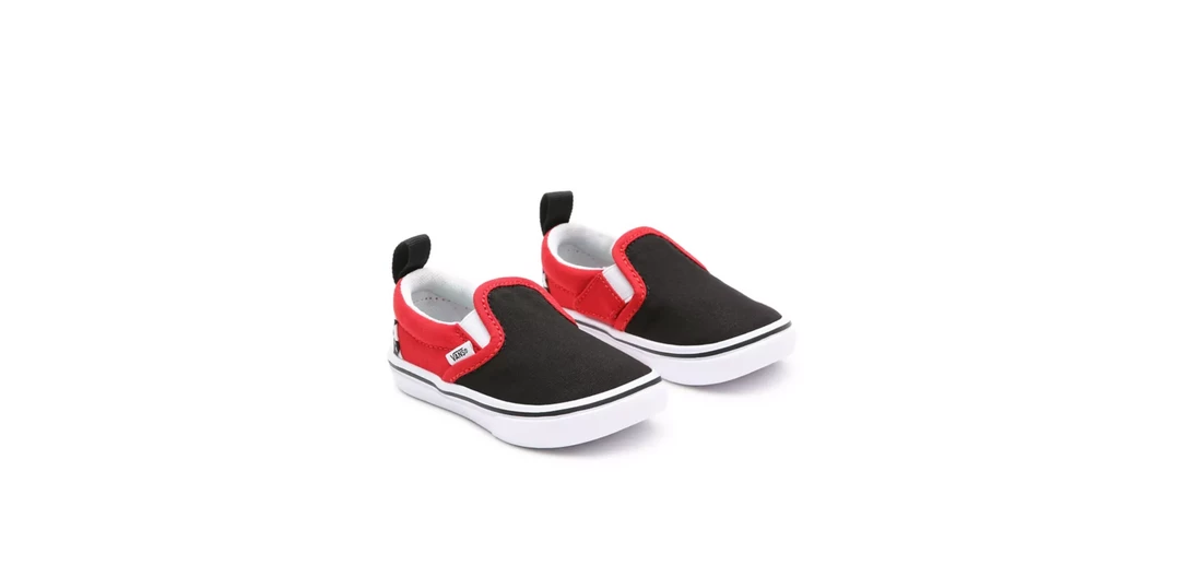 Kids' Vans Kid's Checkerboard Comfycush Slip On V Shoes - Black / Red