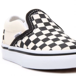 Vans Kid's Checkerboard Slip On TD Shoes - Black / White / Beige