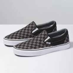 Vans Unisex Classic Slip On Checkerboard Shoes - Black / Pewter