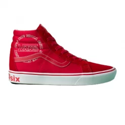 Vans Unisex Distort Comfycush Sk8 Hi Reissue Shoes - Racing Red / True White