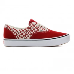 Vans Unisex Tear Check Comfycush Era Shoes - Racing Red / True White