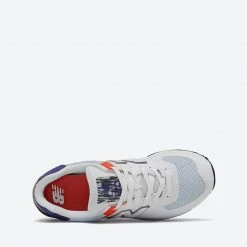 New Balance Women's 574 Shoes - White / Light Blue / Purple / Red