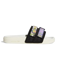 Women's Adidas Adilette 2.0 Pride Slides - Off White / Core Black / Light Purple