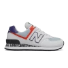 New Balance Women's 574 Shoes - White / Light Blue / Purple / Red