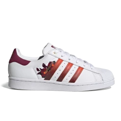Adidas Women's Superstar X HER Studios Shoes - Cloud White / Power Berry / Gold Metallic