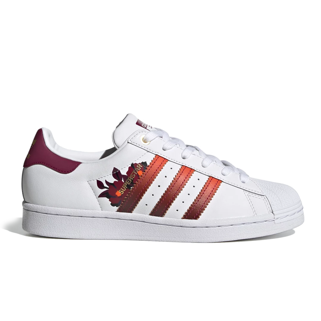 Adidas Women's Superstar X HER Studios Shoes - Cloud White / Power Berry / Gold Metallic