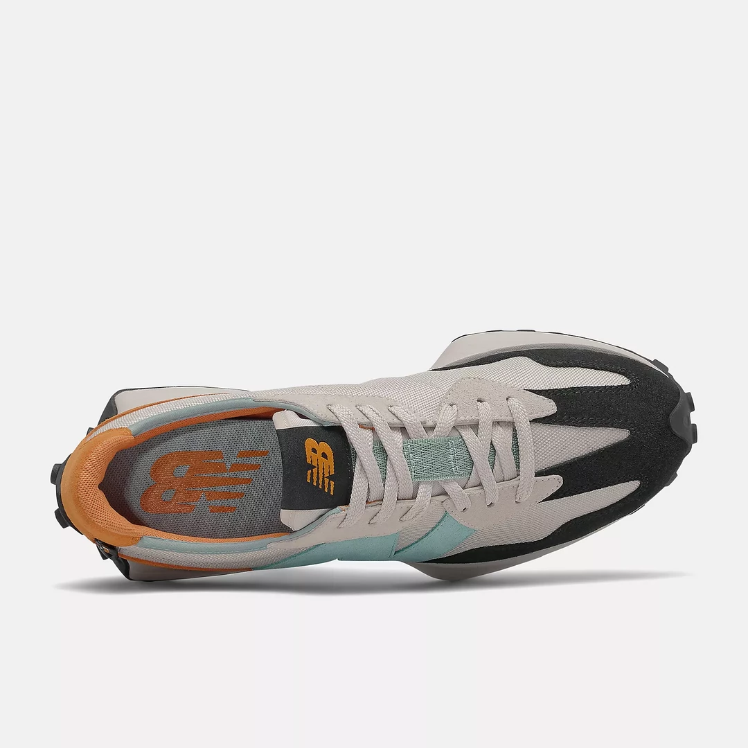 New Balance Men's 327 Shoes - Moonbeam / Madras Orange