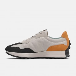 New Balance Men's 327 Shoes - Moonbeam / Madras Orange