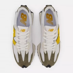 New Balance Men's 327 Shoes - White / Varsity Gold