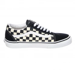 Vans Unisex Primary Check Old Skool Shoes - Black / White