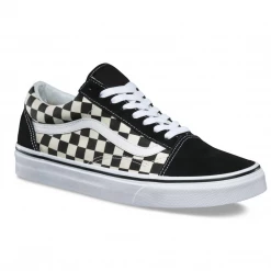 Vans Unisex Primary Check Old Skool Shoes - Black / White