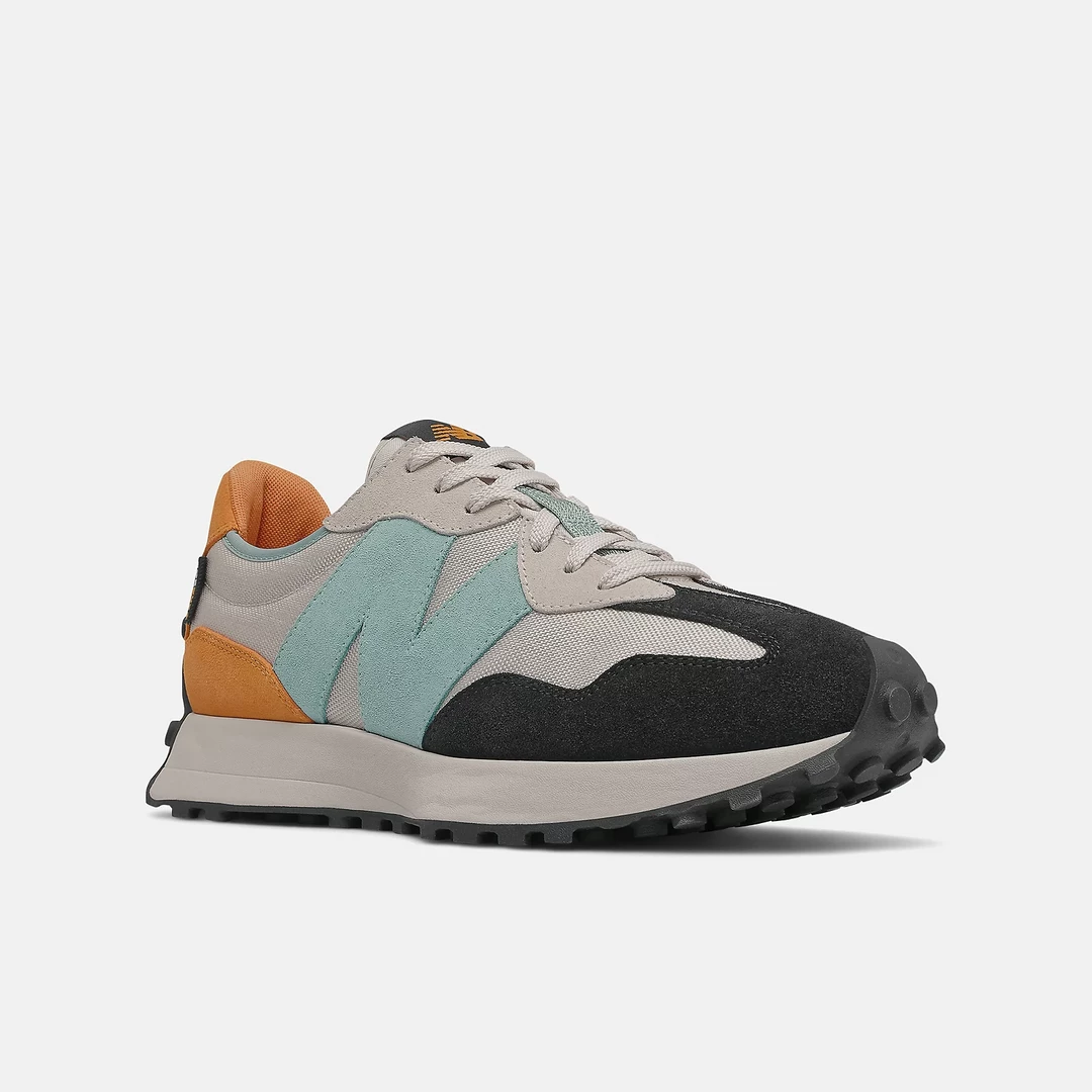 New Balance Men's 327 Shoes - Moonbeam / Madras Orange