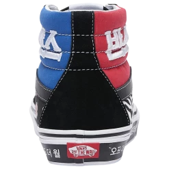 Vans Unisex Korean Typo SK8 Hi Shoes - Red / Blue / Black